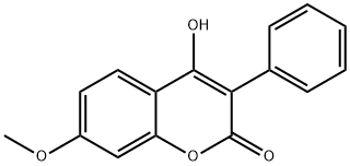 4-HYDROXY-7-METHOXY-3-PHENYLCOUMARIN  9& Struktur