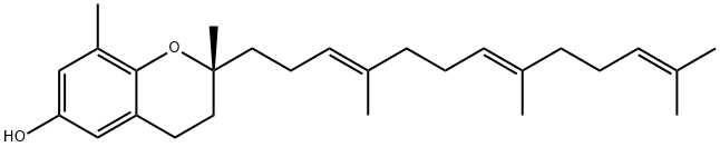(2R)-2β,8-ジメチル-2-[(3E,7E)-4,8,12-トリメチル-3,7,11-トリデカトリエニル]-3,4-ジヒドロ-2H-1-ベンゾピラン-6-オール 化学構造式