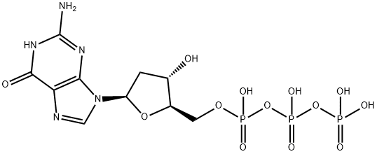 2′-脱氧鸟苷 5′-(四氢三磷酸酯) 结构式