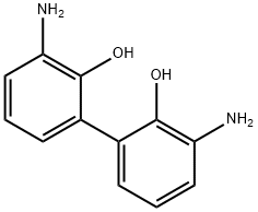 3,3'-ジアミノ-2,2'-ビフェニルジオール 化学構造式