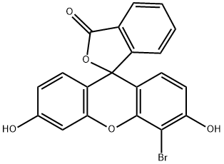 4'-ブロモ-3',6'-ジヒドロキシスピロ[イソベンゾフラン-1(3H),9'-[9H]キサンテン]-3-オン 化学構造式