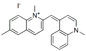 1,6-dimethyl-2-[(1-methyl-4(1H)-quinolylidene)methyl]quinolinium iodide Structure