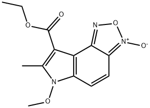 8-(ETHOXYCARBONYL)-6-METHOXY-7-METHYL-6H-[1,2,5]OXADIAZOLO[4,3-E]INDOL-3-IUM-3-OLATE Structure