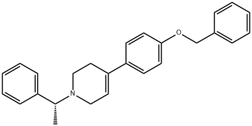 1,2,3,6-四氢-1-[(1R)-1-苯基乙基]-4-[4-(苯基甲氧基)苯基]吡啶 结构式