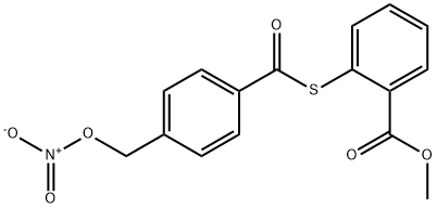 2-[[4-[(ニトロオキシ)メチル]ベンゾイル]チオ]安息香酸メチル 化学構造式
