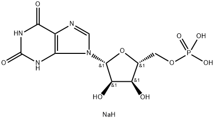 黄苷-5′-单磷酸钠, 25899-70-1, 结构式
