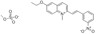 6-乙氧基-1-甲基-2-(3-硝基苯乙烯基)喹啉硫酸甲酯盐 结构式