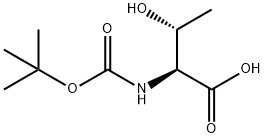 N-(tert-ブトキシカルボニル)-L-トレオニン 化学構造式