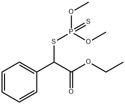 ジチオりん酸O,O-ジメチルS-(α-エトキシカルボニルベンジル) 化学構造式