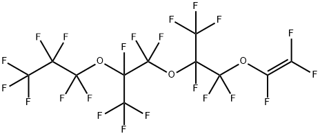 2-[2-(ヘプタフルオロプロポキシ)-1,1,2,3,3,3-ヘキサフルオロプロポキシ]-1,1,2,3,3,3-ヘキサフルオロプロピル(トリフルオロビニル)エーテル 化学構造式
