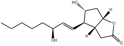 2H-Cyclopenta[b]furan-2-one,hexahydro-5-hydroxy-4-[(1E,3S)-3-hydroxy-1-octen-1-yl]-,(3aR,4R,5R,6aS)- Struktur