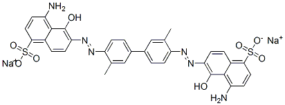 6,6'-[(3,3'-Dimethyl-1,1'-biphenyl-4,4'-diyl)bis(azo)]bis[4-amino-5-hydroxy-1-naphthalenesulfonic acid]disodium salt Structure