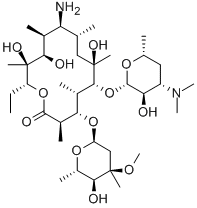 (9S)-9-アミノ-9-デオキソエリスロマイシン 化学構造式
