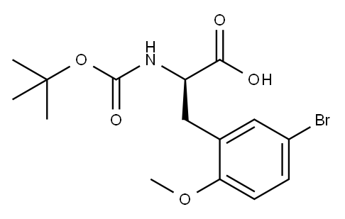 (R)-N-BOC-(5-溴-2-甲氧基苯基)丙氨酸 结构式