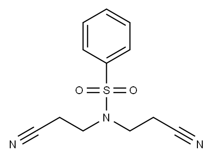 N,N-ビス(2-シアノエチル)ベンゼンスルホンアミド 化学構造式