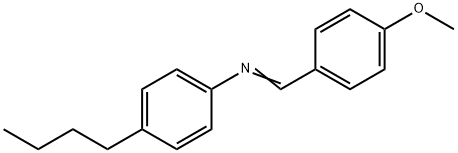 N-(4-メトキシベンジリデン)-4-ブチルアニリン 化学構造式