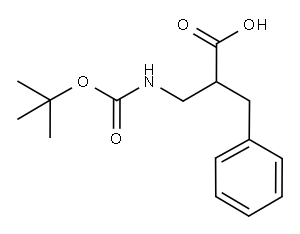 (R)-2-苄基-3-叔丁氧羰基氨基丙酸 结构式