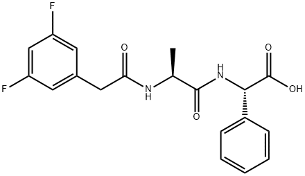 (2S)-N-[(3,5-二氟苯基)乙酰基]-L-丙氨酰基-2-苯基-甘氨酸, 263162-50-1, 结构式