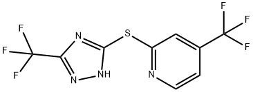 PYRIDINE, 4-(TRIFLUOROMETHYL)-2-[[5-(TRIFLUOROMETHYL)-1H-1,2,4-TRIAZOL-3-YL]THIO]- Structure