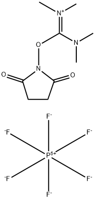 N,N,N',N'-テトラメチル-O-(N-スクシンイミジル)ウロニウムヘキサフルオロホスファート 化学構造式