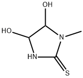4,5-ジヒドロキシ-1-メチルテトラヒドロ-2H-イミダゾール-2-チオン 化学構造式