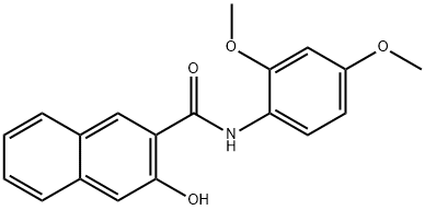 N-(2,4-ジメトキシフェニル)-3-ヒドロキシ-2-ナフタレンカルボアミド 化学構造式