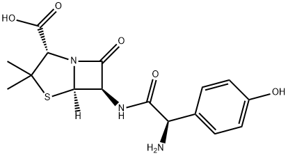 羟氨苄青霉素, 26787-78-0, 结构式