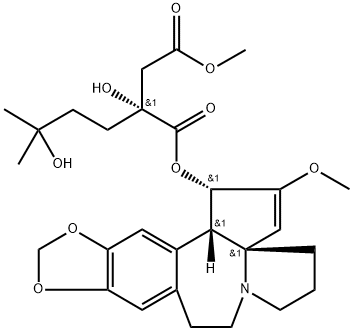 2-ヒドロキシ-2-(3-ヒドロキシ-3-メチルブチル)ブタン二酸1-[(3R)-3-デオキシセファロタキシン-3-イル]4-メチル 化学構造式