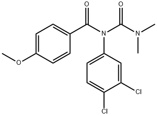 N-(3,4-ジクロロフェニル)-N-[(ジメチルアミノ)カルボニル]-4-メトキシベンズアミド 化学構造式