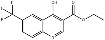 4-ヒドロキシ-6-(トリフルオロメチル)-3-キノリンカルボン酸エチル 化学構造式