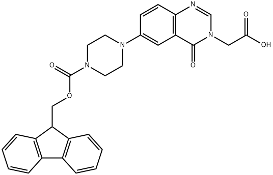6-(N-FMOC-PIPERAZIN-1-YL)-4(3H)-QUINAZOLINONE-3-ACETIC ACID Structure