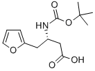 N-叔丁氧羰基-(S)-3-氨基-4-(2-呋喃基)丁酸 结构式