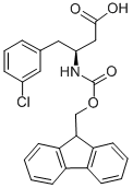 (S)-N-芴甲氧羰基-3-氨基-4-(3-氯苯基)丁酸 结构式
