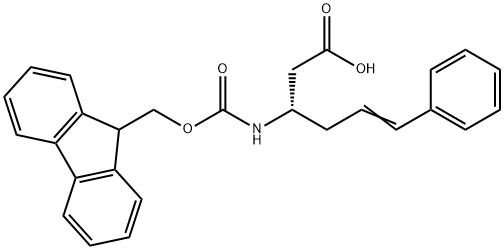 FMOC-L-Β-3-氨基-(6-苯基)-5-己烯酸 结构式