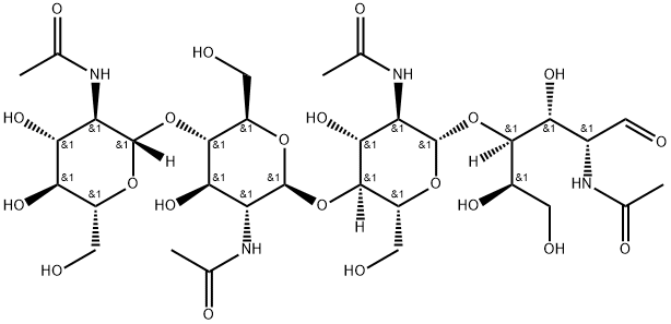 N,N',N'',N'''-テトラアセチルキトテトラオース 化学構造式
