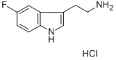 2-(5-フルオロ-1H-インドール-3-イル)エタンアミン塩酸塩 化学構造式