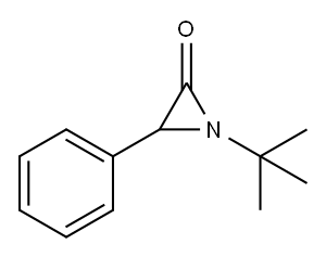 1-tert-ブチル-3-フェニルアジリジン-2-オン 化学構造式