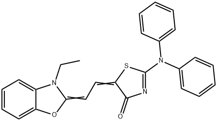 2-(diphenylamino)-5-[(3-ethyl-3H-benzoxazol-2-ylidene)ethylidene]thiazol-4(5H)-one 结构式