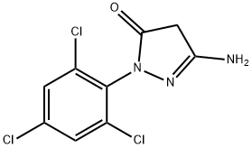 1-(2,4,6-三氯苯基)-3-氨基-5-吡唑酮, 27241-31-2, 结构式