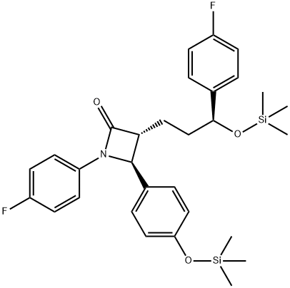 (3R,4S)-1-(4-Fluorophenyl)-3-((S)-3-(4-fluorophenyl-3-(trimethylsilyloxy)propyl)-4-(4-(trimethylsilyloxy)phenyl)azetidin-2-one Structure