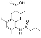 2-[3-(butyrylamino)-2,4,6-triiodobenzyl]butyric acid Structure