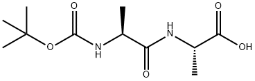 (tert-ブトキシカルボニル)-L-アラニル-L-アラニン 化学構造式