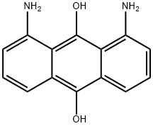 1,8-ジアミノ-9,10-アントラセンジオール 化学構造式