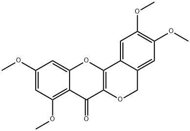 2,3,8,10-Tetramethoxy-[2]benzopyrano[4,3-b][1]benzopyran-7(5H)-one Structure