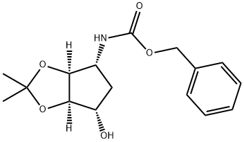 N-[(3AS,4R,6S,6AR)-四氢-6-羟基-2,2-二甲基-4H-环戊烯并-1,3-二氧戊环-4-基]氨基甲酸苄酯 结构式