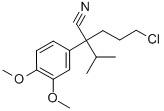 3,4-ジメトキシ-α-イソプロピル-α-(3-クロロプロピル)ベンゼンアセトニトリル 化学構造式