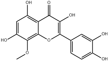 3,3',4',5,7-ペンタヒドロキシ-8-メトキシフラボン 化学構造式