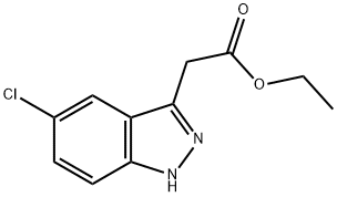 5-クロロ-1H-インダゾール-3-イル酢酸エチル 化学構造式