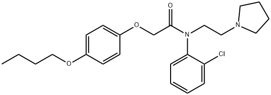 2-(p-ブトキシフェニルオキシ)-2'-クロロ-N-[2-(1-ピロリジニル)エチル]アセトアニリド 化学構造式