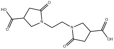 1,1'-(1,2-エタンジイル)ビス(5-オキソ-3-ピロリジンカルボン酸) 化学構造式